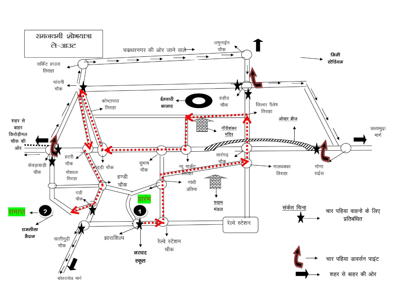 रामनवमी शोभा यात्रा को लेकर रूट चार्ट&nbsp;तैयार….!!