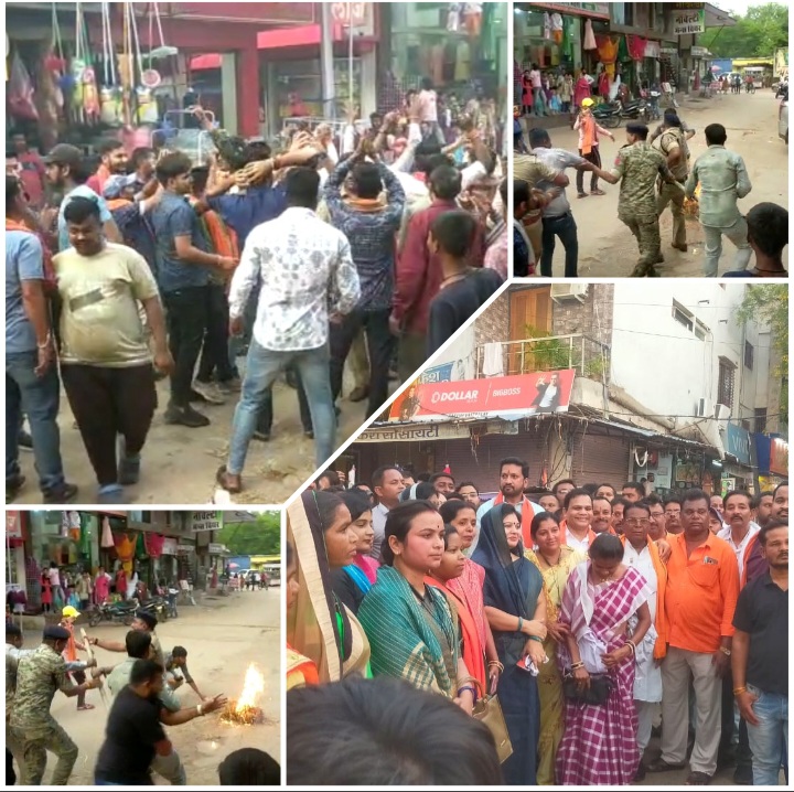 शराब घोटाले के विरोध में मुख्यमंत्री सहित आबकारी मंत्री का पुतला&nbsp;दहन