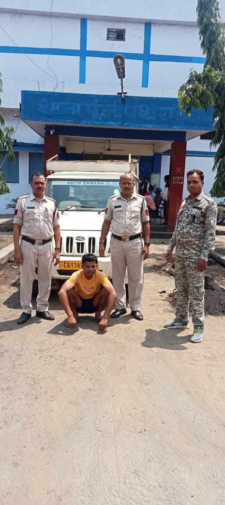 पूंजीपथरा पुलिस ने तराईमाल से चोरी पिकअप वाहन को सक्ती जिले के डभरा से की बरामद, शातिर वाहन चोर गया&nbsp;जेल…..