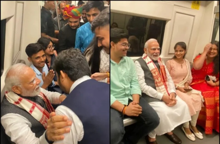 पीएम मोदी ने मेट्रो में किया सफर, दिल्ली विश्वविद्यालय के शताब्दी समारोह में शामिल होने के लिए जा रहे थे&nbsp;प्रधानमंत्री