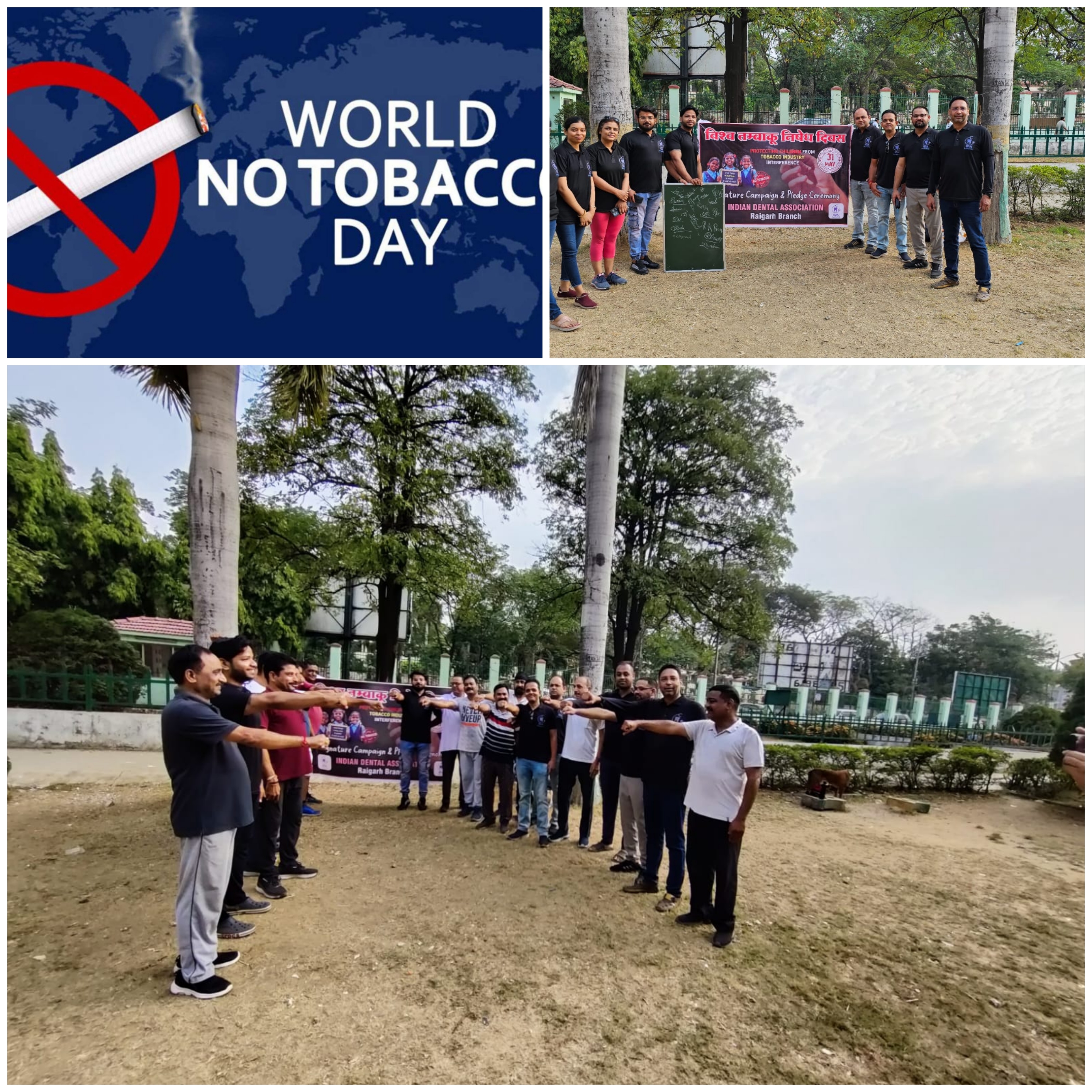 आई. डी.ए.रायगढ़ ब्रांच ने एंटी टोबैको के सिग्नेचर कैंपेन का आयोजन किया&nbsp;गया…..