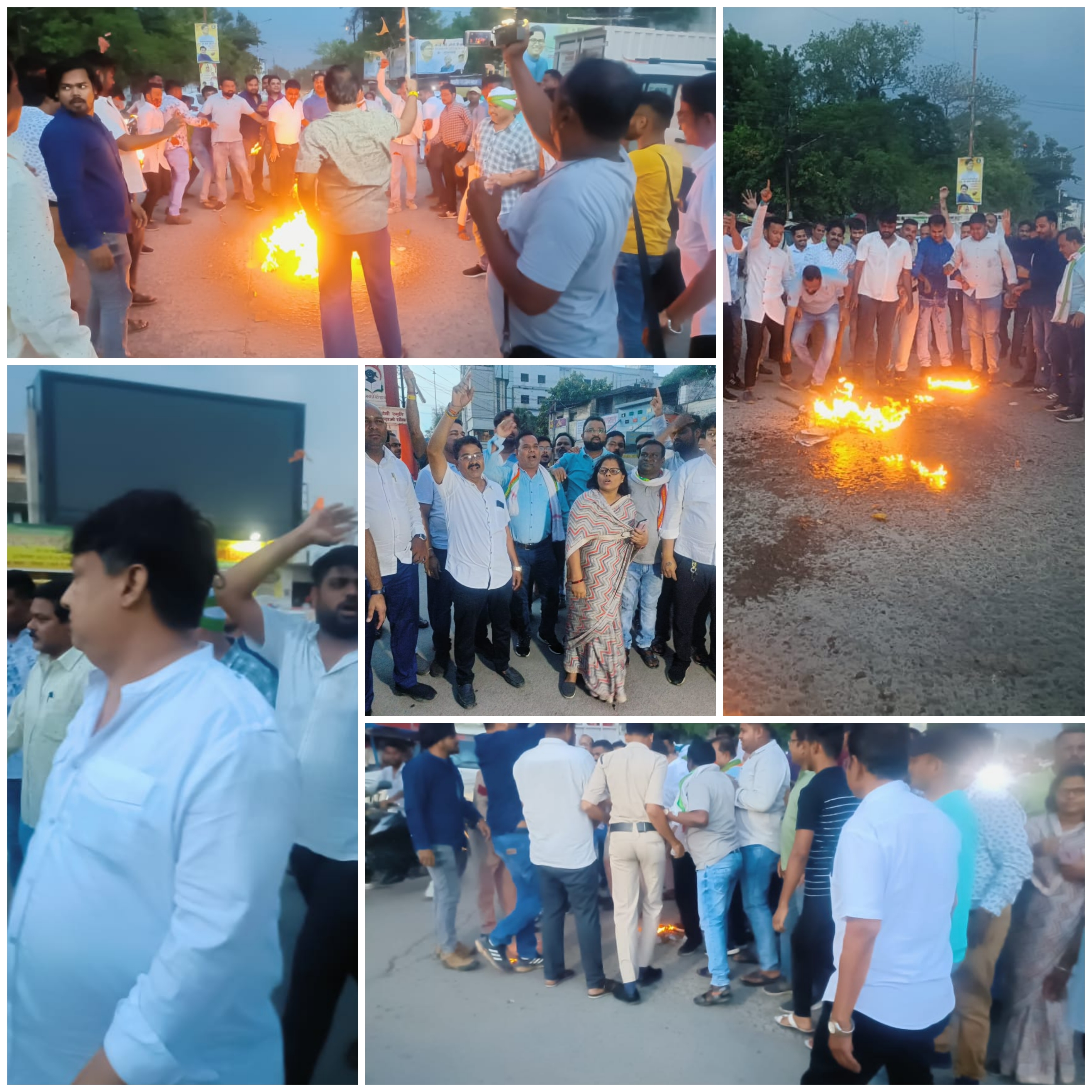 शहर व ग्रामीण क्षेत्रो में बिजली समस्या को लेकर,कांग्रेस ने किया विधायक पुतला&nbsp;दहन…..
