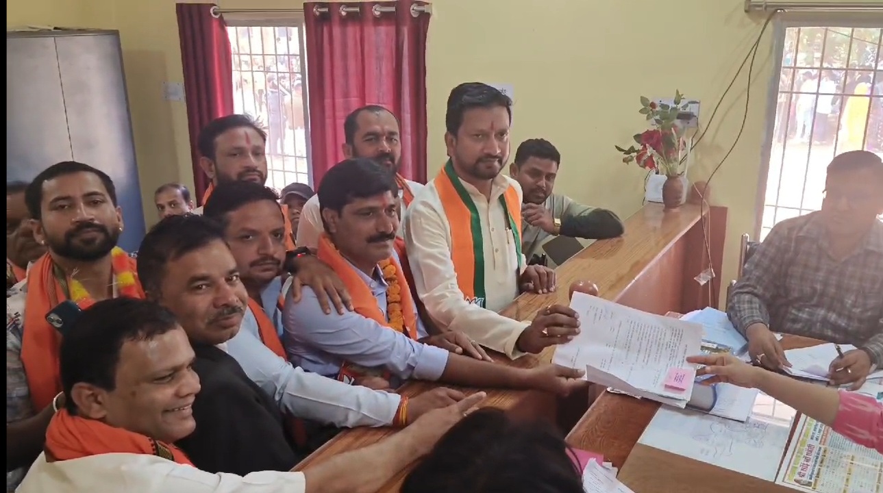 भाजपा के अध्यक्ष प्रत्याशी राजेश मेहता ने अपने 15 पार्षदों&nbsp;&nbsp; के&nbsp; साथ भरा&nbsp;नामांकन