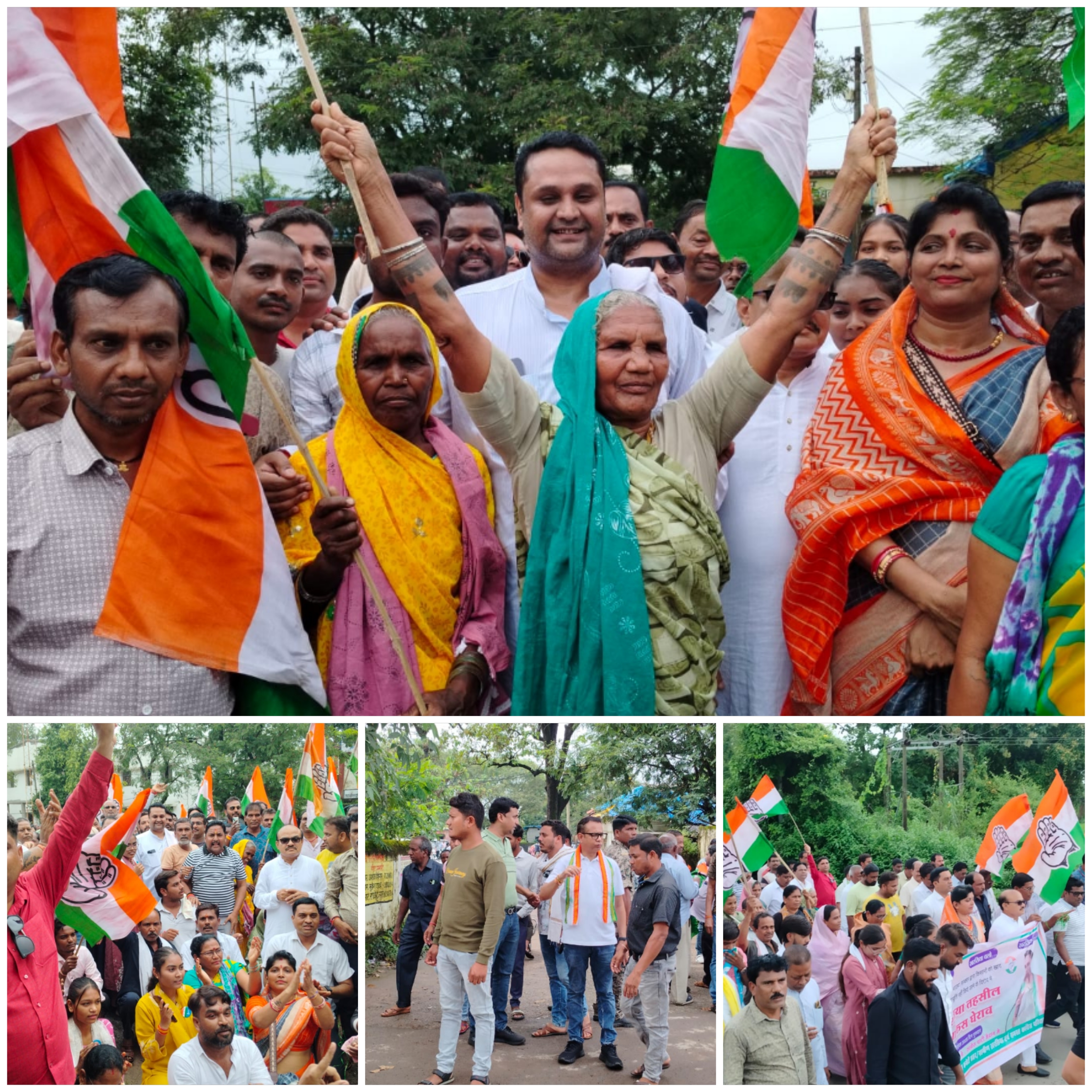 कांग्रेस का आंदोलन: खाद की कमी को लेकर सरकार के खिलाफ प्रदर्शन…..