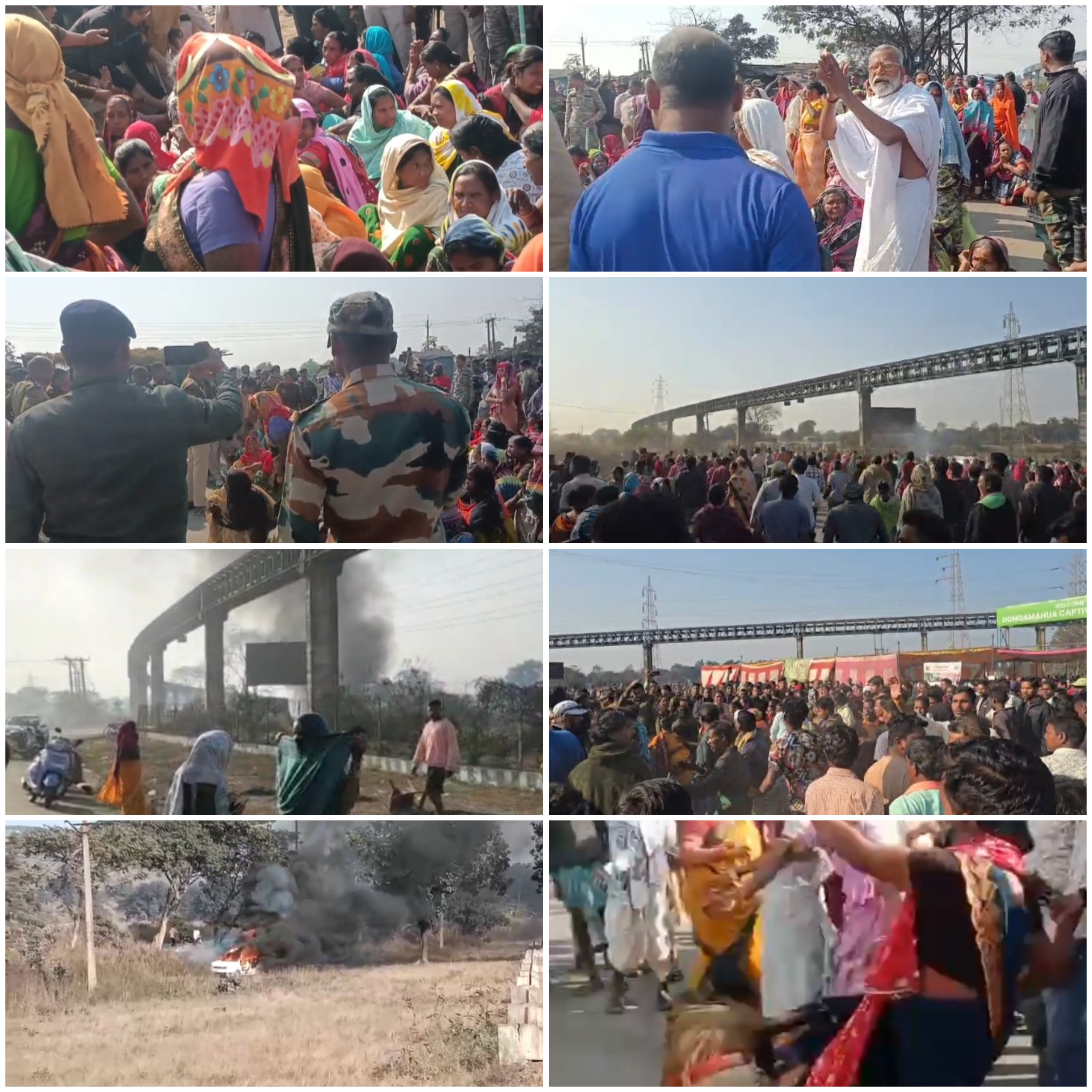 तमनार में पुलिस की टीम पर हमला: TI घायल, बस-कार फूंकी, जिंदल कोयला खदान विरोधी आंदोलन हुआ,&nbsp;हिंसक