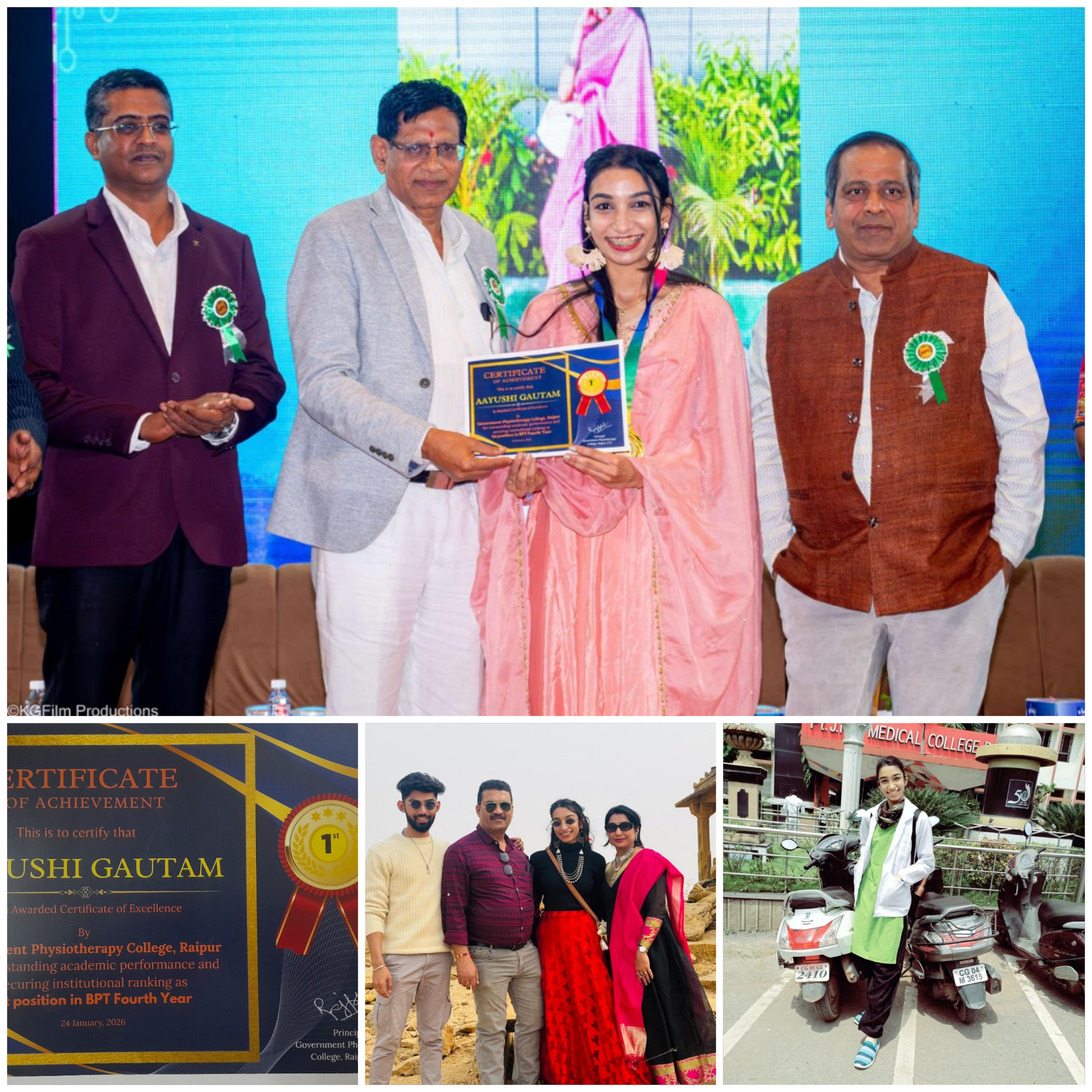 फिजियोथेरेपी में गोल्ड मेडल के साथ प्रथम रैंक, डॉ. आयुषी गौतम ने बढ़ाया रायगढ़ का&nbsp;गौरव